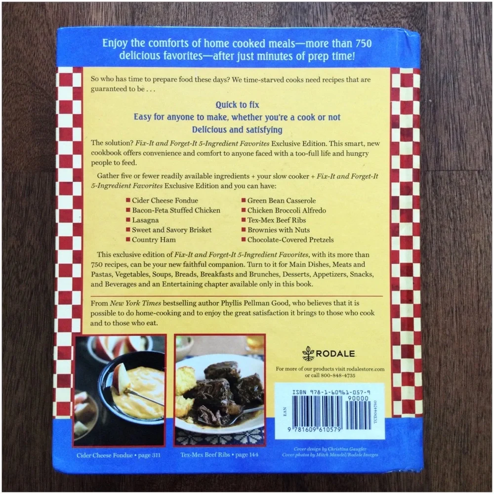 Fix‑It & Forget‑It 5‑Ingredient Favorites Cookbook — Hardcover, Like New - Picture 7 of 8